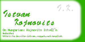 istvan kojnovits business card